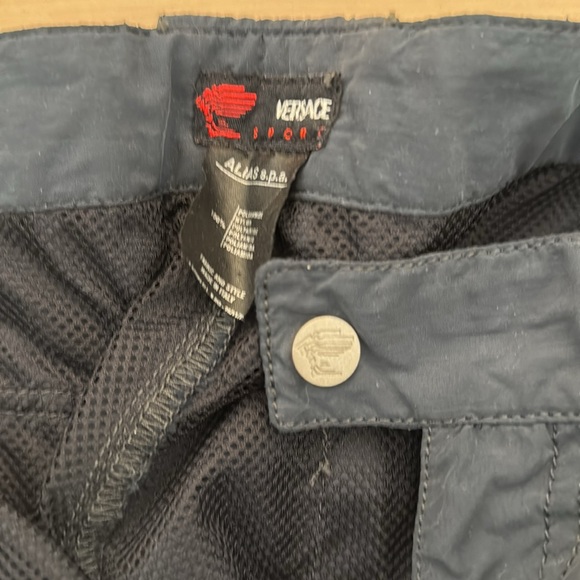 Versace Sport Cargo Pants – Navy with Adjustable Side Belt & Medusa Buttons! - Picture 15 of 16